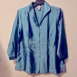 Avenue 100% Silk Women’s Vintage Blouse size 14/16 with Shell Buttons